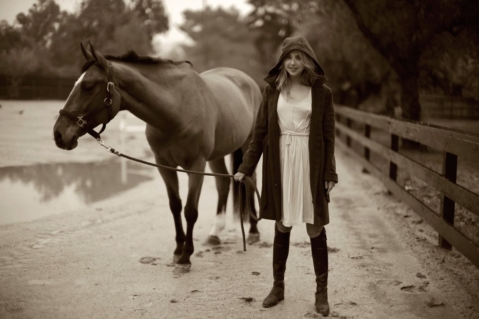 Arielle Kebbel pays tribute to her 1200 pound baby Pacific Breeze during a portrait session Los Angeles 
