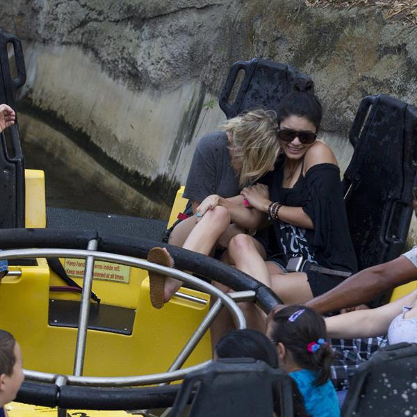 Ashley Benson and Vanessa Hudgens at Busch Gardens in Tampa Bay on March 3, 2012