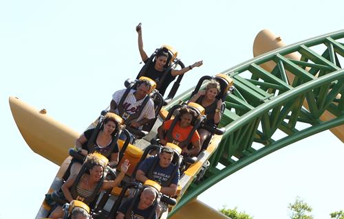 Ashley Benson and Vanessa Hudgens at Busch Gardens in Tampa Bay on March 3, 2012