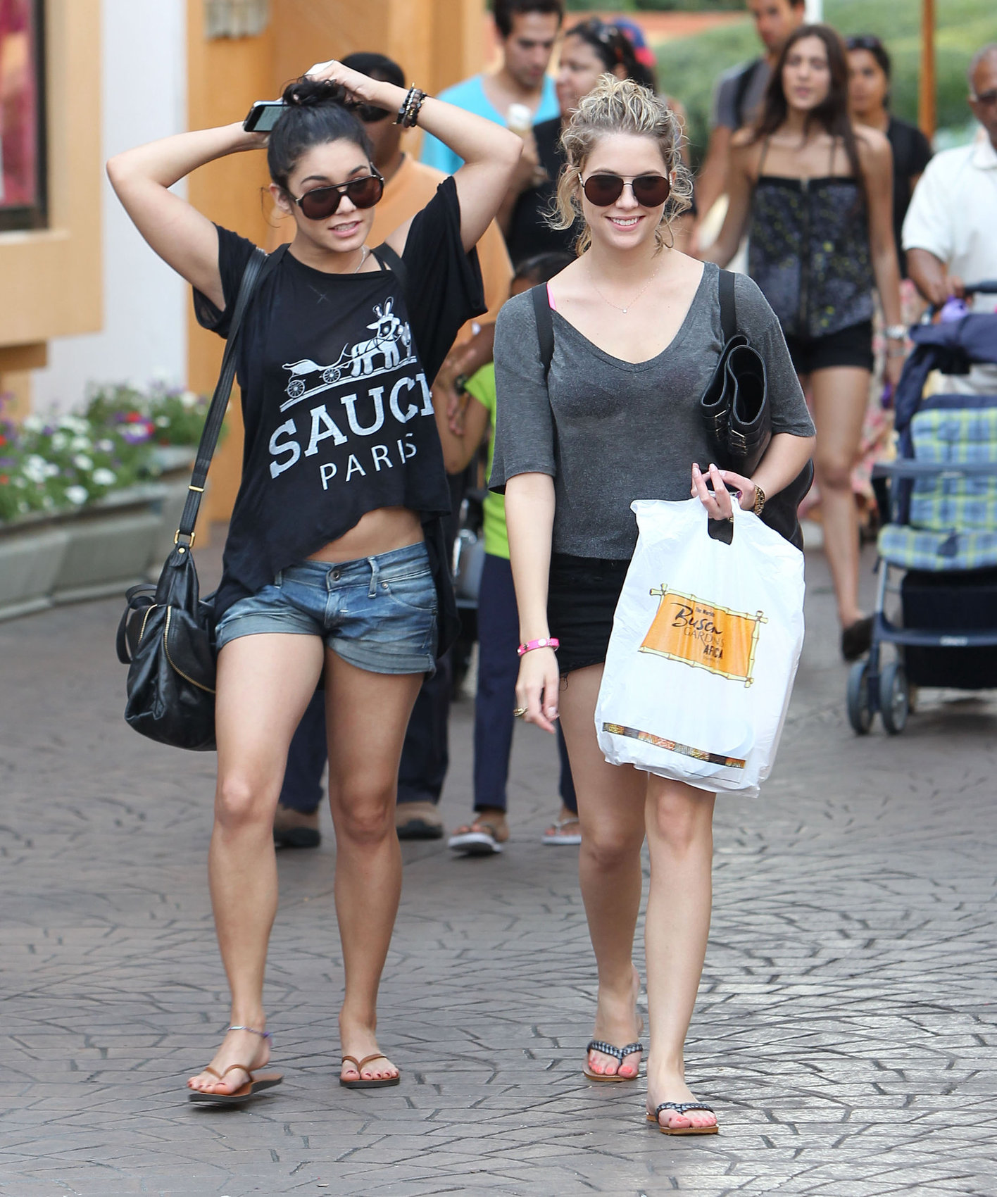 Ashley Benson and Vanessa Hudgens at Busch Gardens in Tampa Bay on March 3, 2012