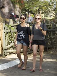 Ashley Benson and Vanessa Hudgens at Busch Gardens in Tampa Bay on March 3, 2012