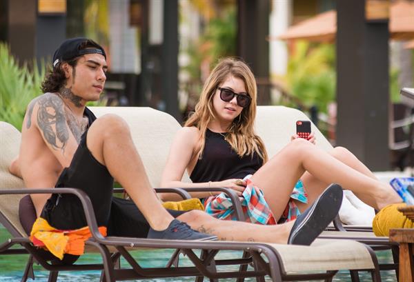 Ashley Benson – poolside vacation in Cancun 11/13/13  