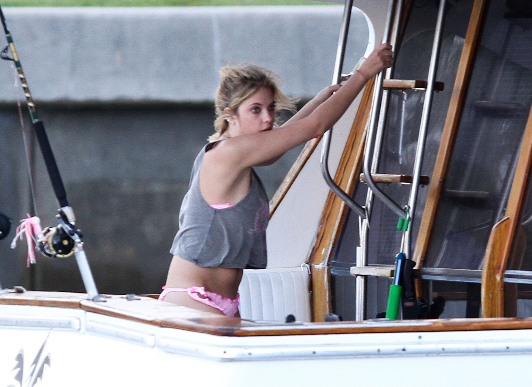 Ashley Benson bikini on a boat in Florida March 11, 2012 