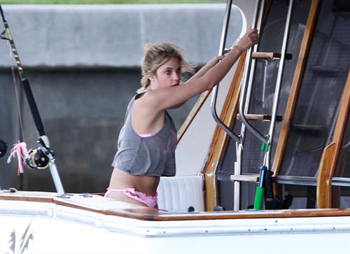 Ashley Benson bikini on a boat in Florida March 11, 2012 