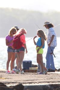 Ashley Benson and Hanessa Hudgens filming Spring Breakers Florida on March 12, 2012