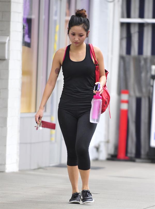 Brenda Song arrives at the gym in Studio City 11/29/12 