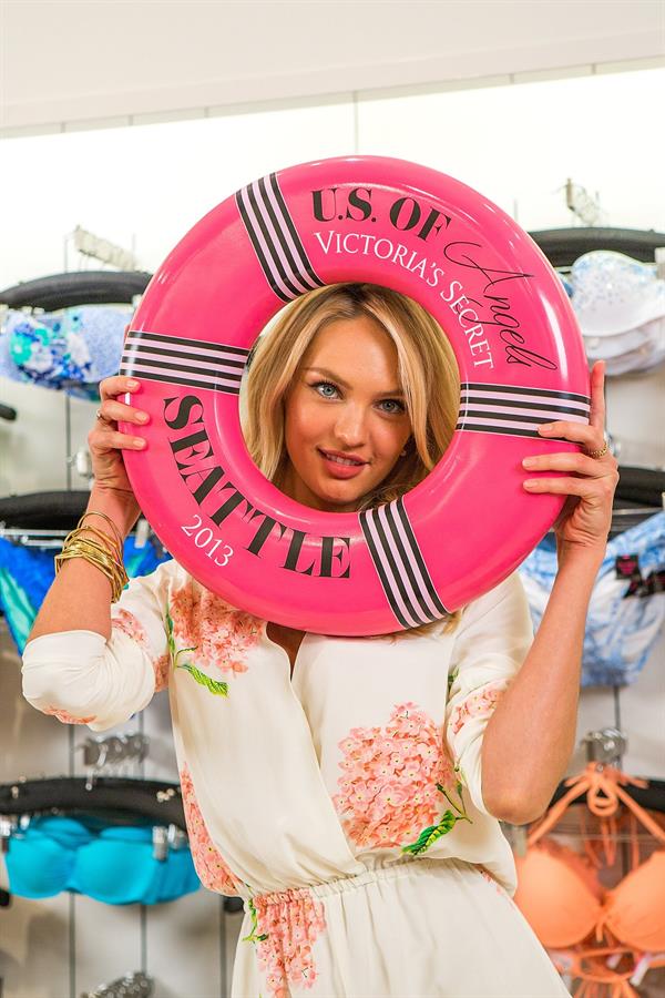 Candice Swanepoel Victoria's Secret U.S. Of Angels Swim Summer Tour Stops In Bellevue, Washington on July 10, 2013 