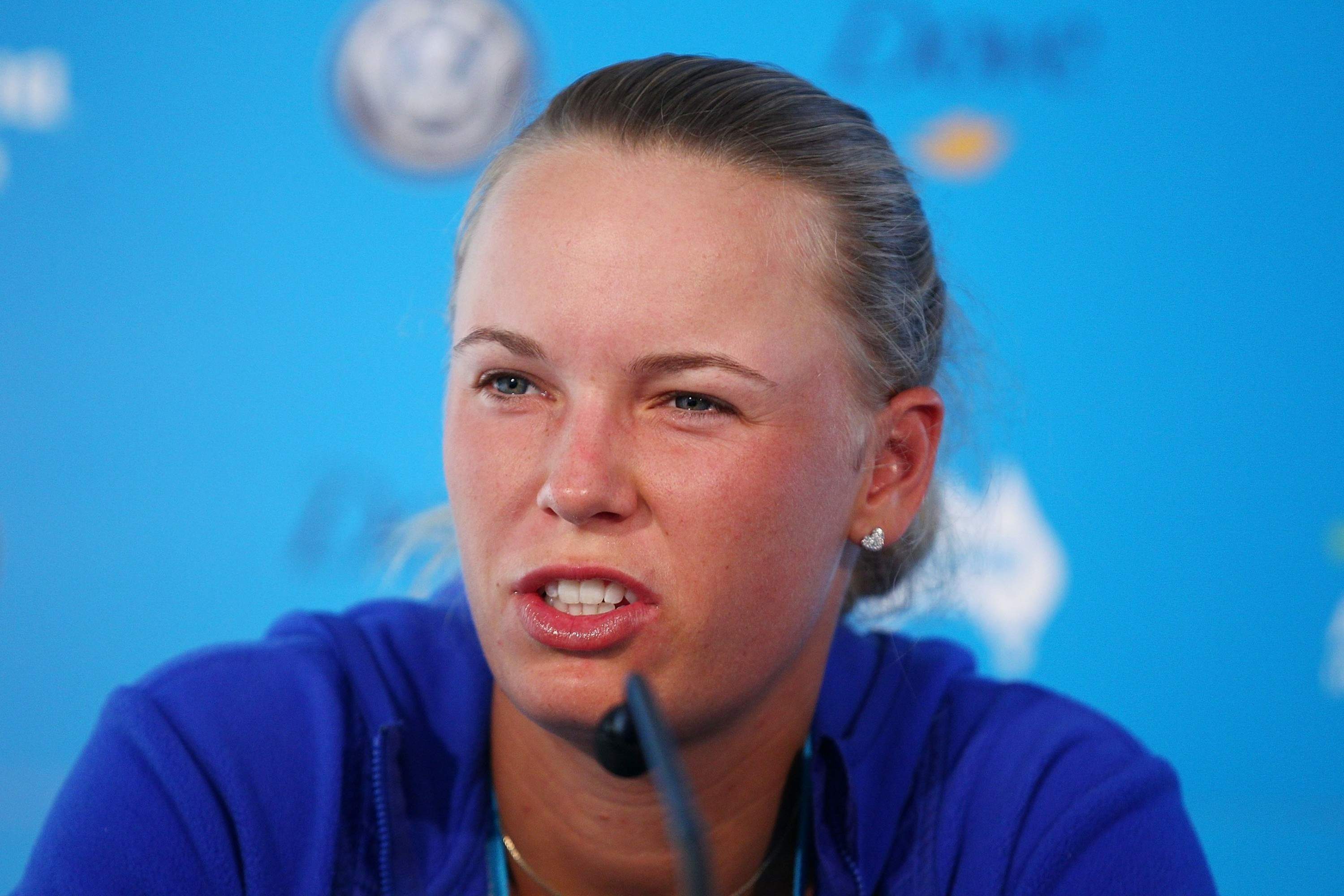 Caroline Wozniacki Press conference after her first-round at the Apia ...