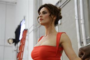 Catrinel Menghia - filming Fiat 500 Abarth ad  