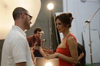 Catrinel Menghia - filming Fiat 500 Abarth ad  