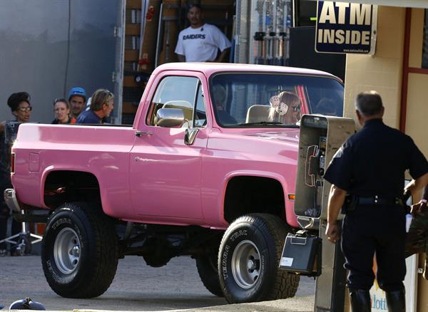 Christina Aguilera - filming a music video in Los Angeles August 24, 2012