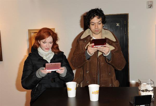 Christina Hendricks Nintendo 3Ds Experience Lounge in Park City on January 23, 2012
