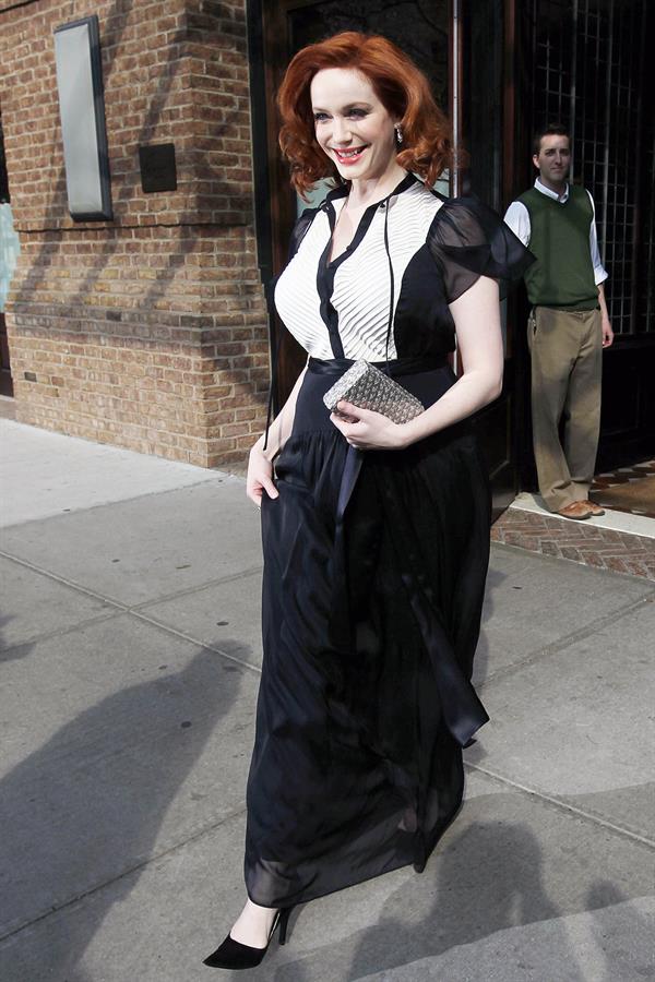 Christina Hendricks outside her hotel in New York City on March 22, 2012