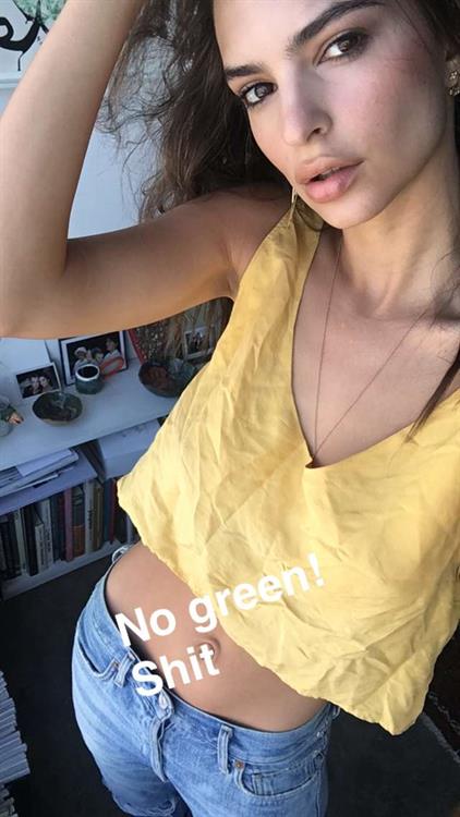 Emily Ratajkowski taking a selfie