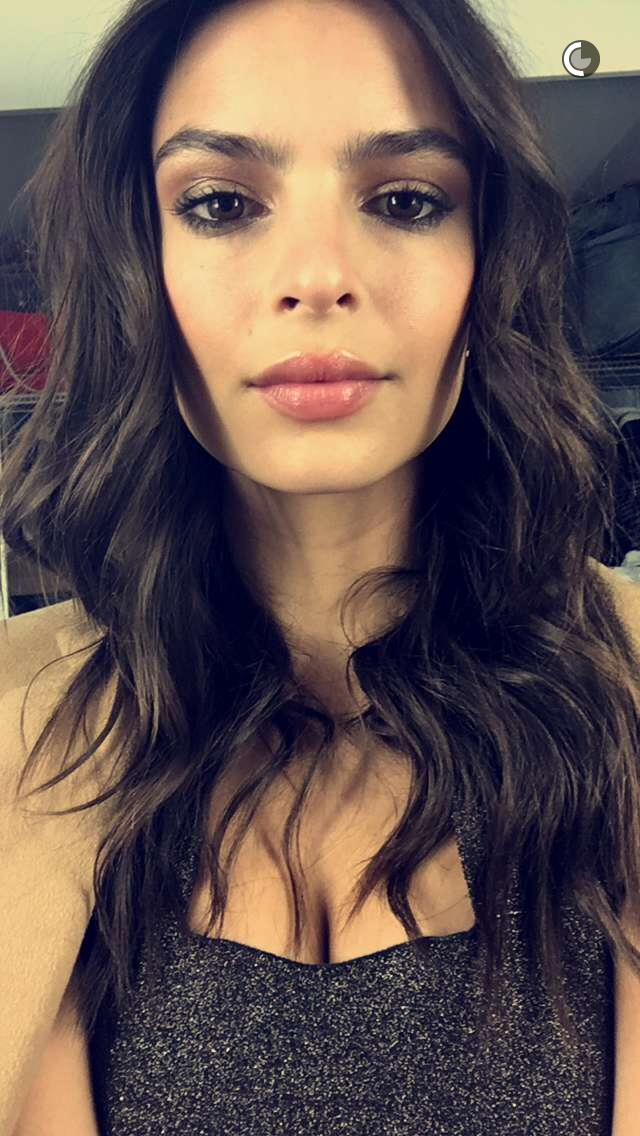 Emily Ratajkowski taking a selfie