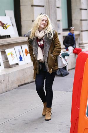 Dakota Fanning Jeans and Boots Out and About SoHo NYC (10/11/12) 