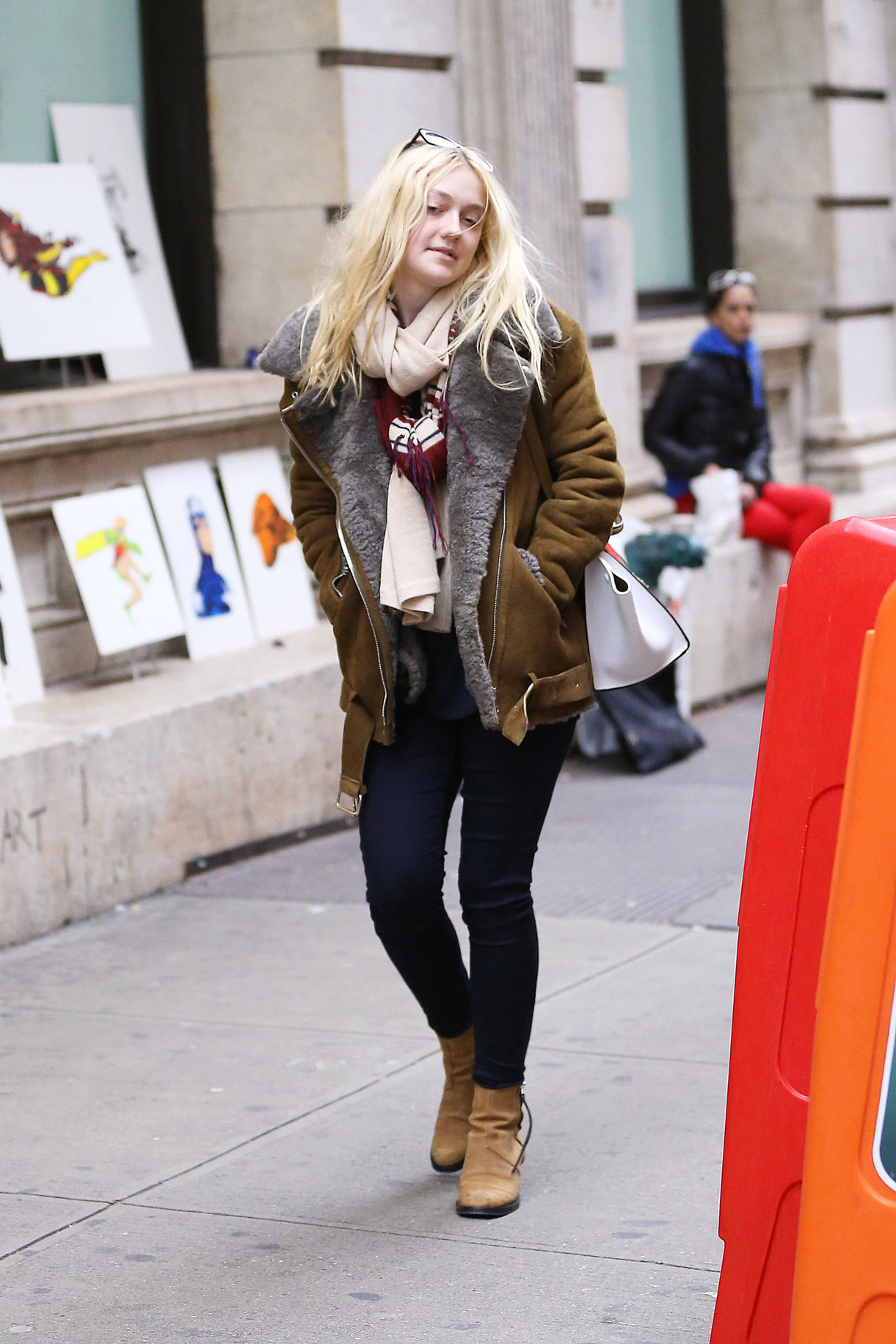Dakota Fanning Jeans and Boots Out and About SoHo NYC (10/11/12) 