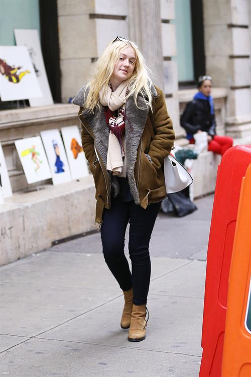 Dakota Fanning Jeans and Boots Out and About SoHo NYC (10/11/12) 