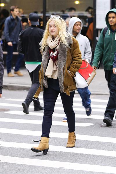 Dakota Fanning Jeans and Boots Out and About SoHo NYC (10/11/12) 