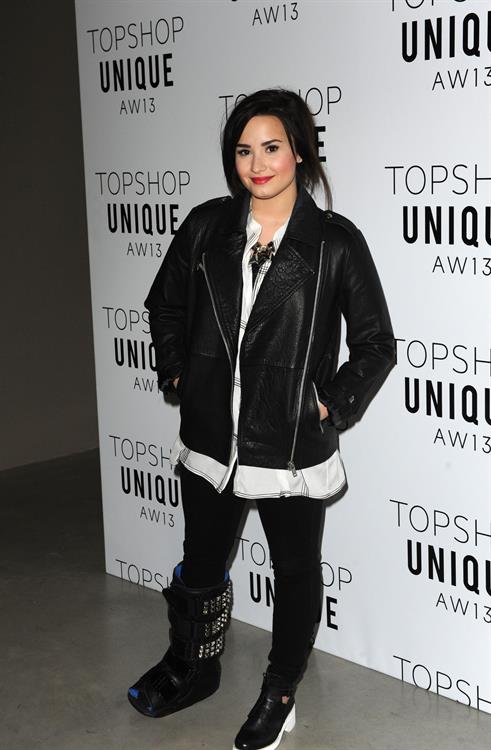 Demi Lovato London Fashion Week 2013 Topshop Unique in London 2/17/13 