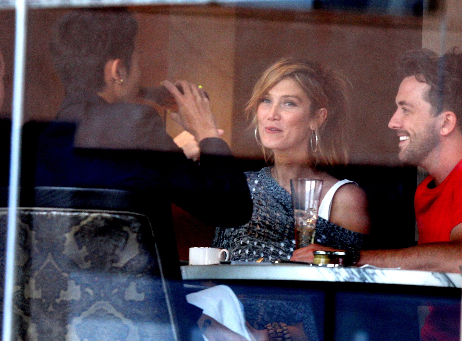 Delta Goodrem Spotted with boyfriend Darren McMullen and friends at Sydney's Park Hyatt Hotel, Sydney, Australia 