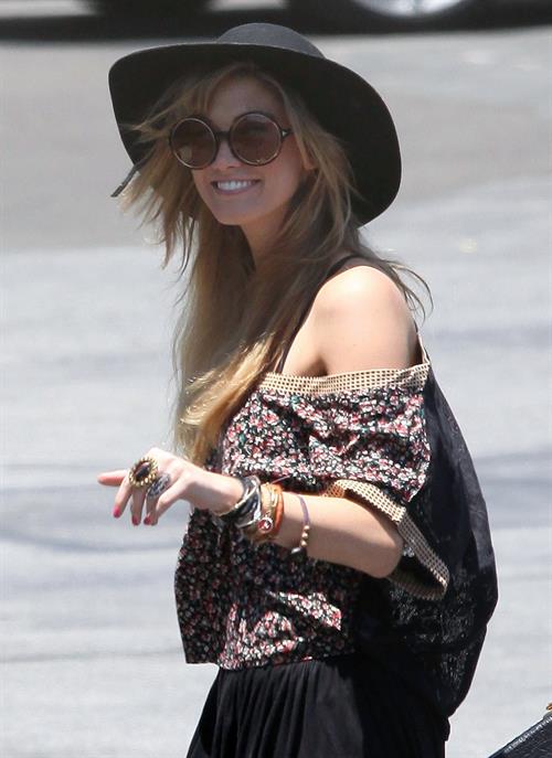Delta Goodrem - Heads to Capital Records in Hollywood - July 6, 2012 