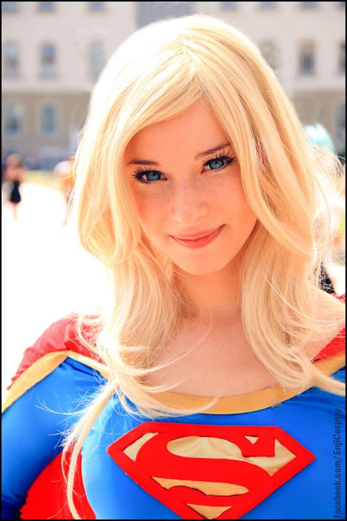 Girls dressed up as Supergirl
