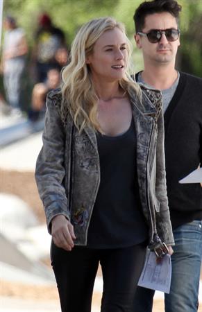 Diane Kruger On the set of her new Movie 'The Bridge' in Los Angeles on April 16, 2013 