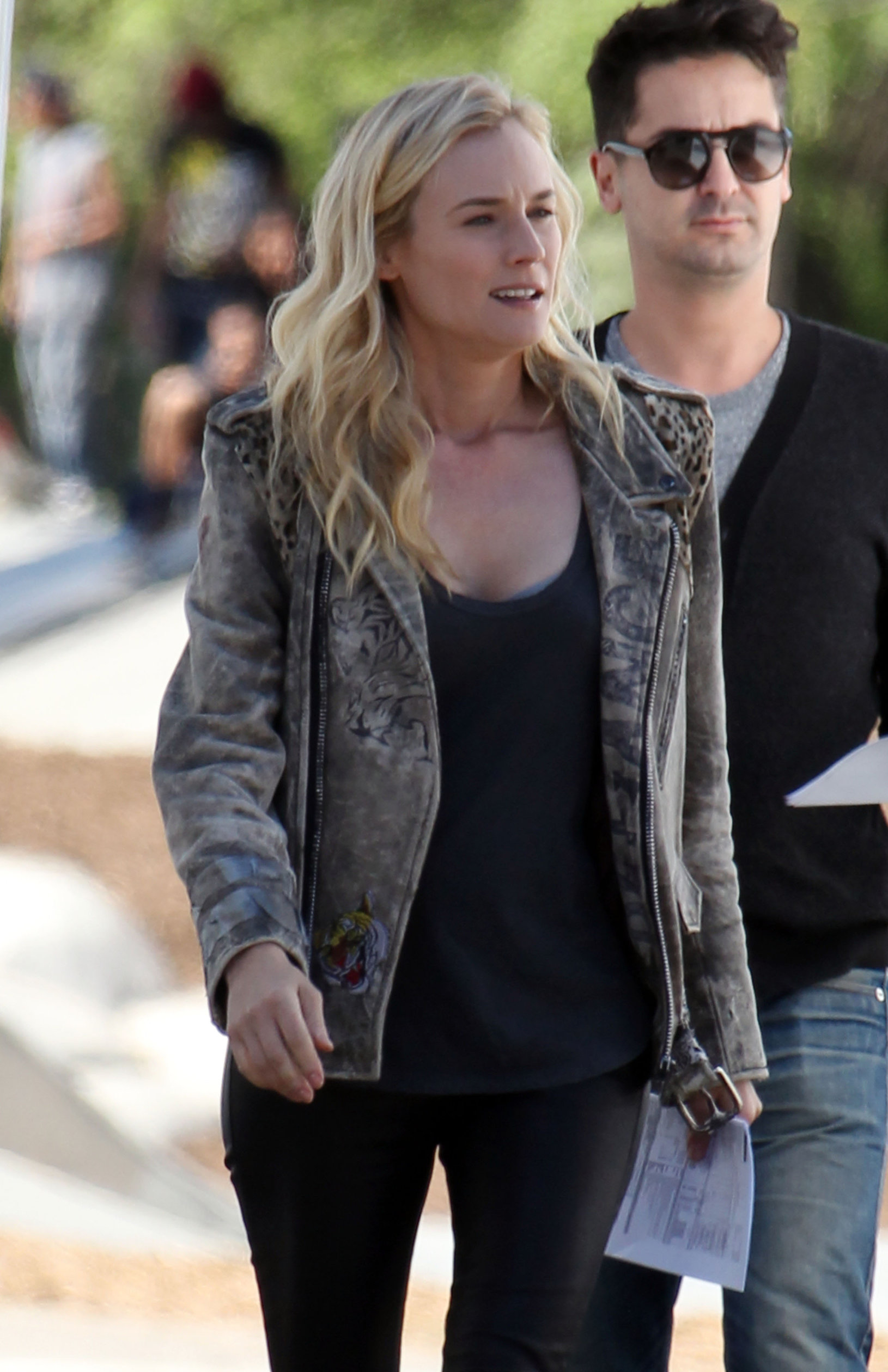 Diane Kruger On the set of her new Movie 'The Bridge' in Los Angeles on April 16, 2013 