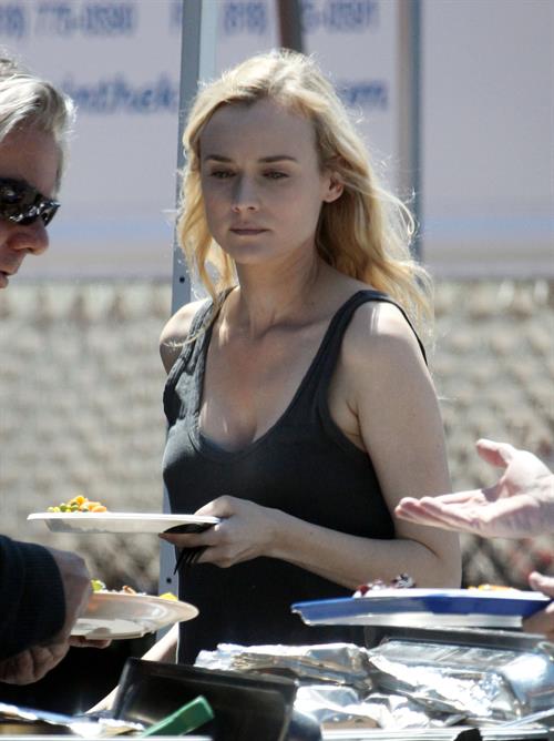 Diane Kruger On the set of her new Movie 'The Bridge' in Los Angeles on April 16, 2013 