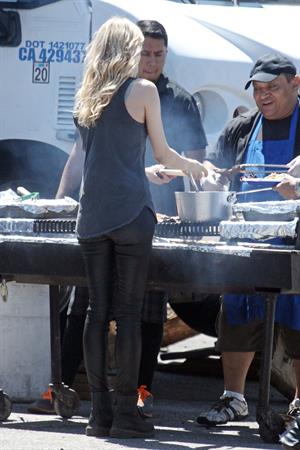 Diane Kruger On the set of her new Movie 'The Bridge' in Los Angeles on April 16, 2013 