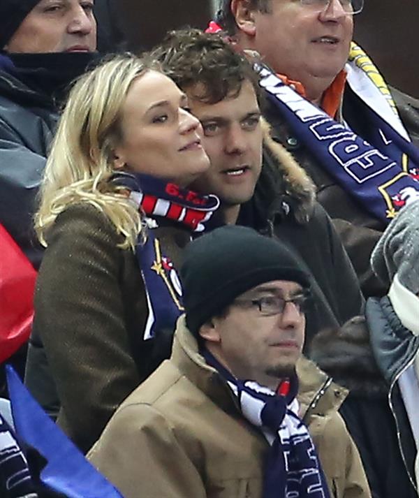 Diane Kruger France vs.Germany friendly soccer game in Paris, Frannce on February 6, 2013