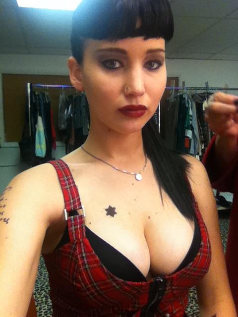 Jennifer Lawrence taking a selfie