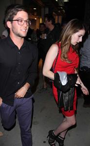 Emma Roberts in LA in a red dress 4/27/13  
