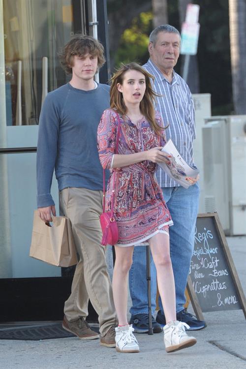 Emma Roberts Pictures Emma Roberts - Steps out with boyfriend Evan Peters at Third Street in Los Angeles (28.05.2013)