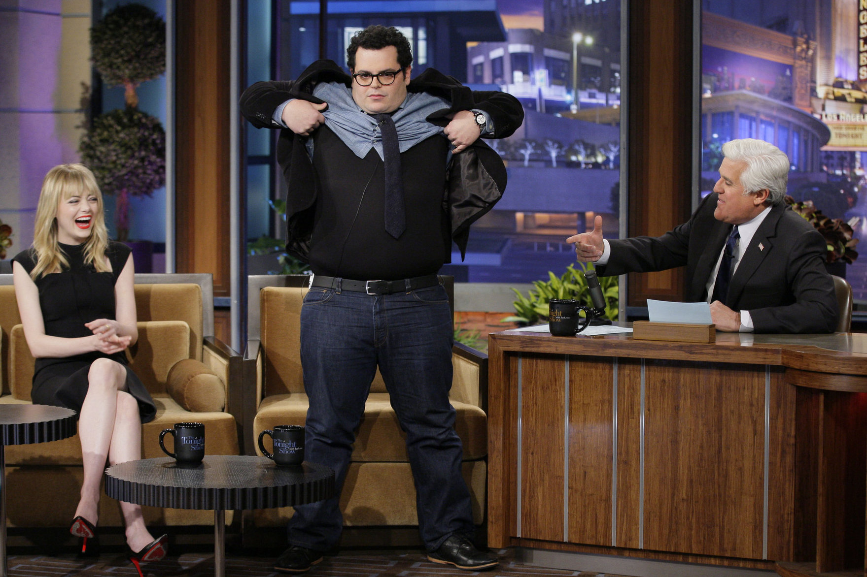 Emma Stone at The Tonight Show with Jay Leno in Burbank 1/8/13 