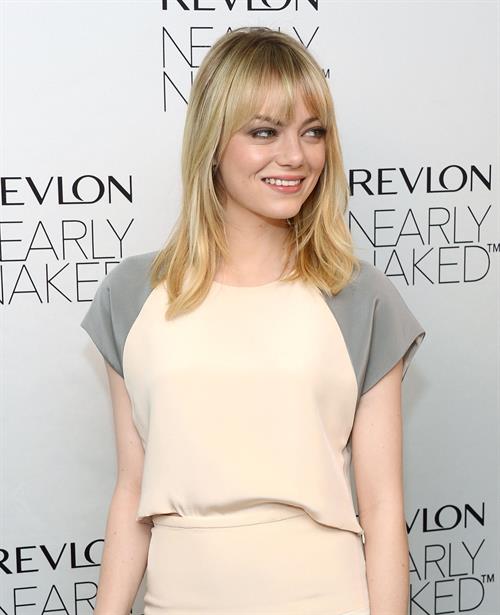 Emma Stone Revlon’s Nearly Naked makeup launch in NY 12/5/12 