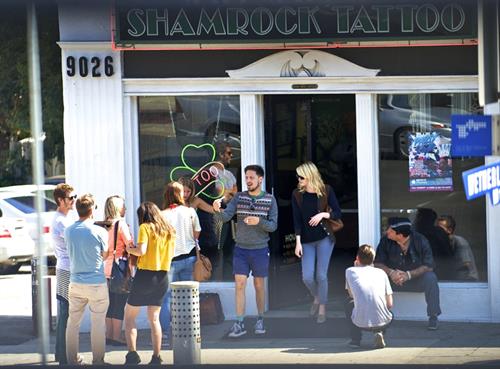 Emma Stone - Shamrock Tattoo in LA. 