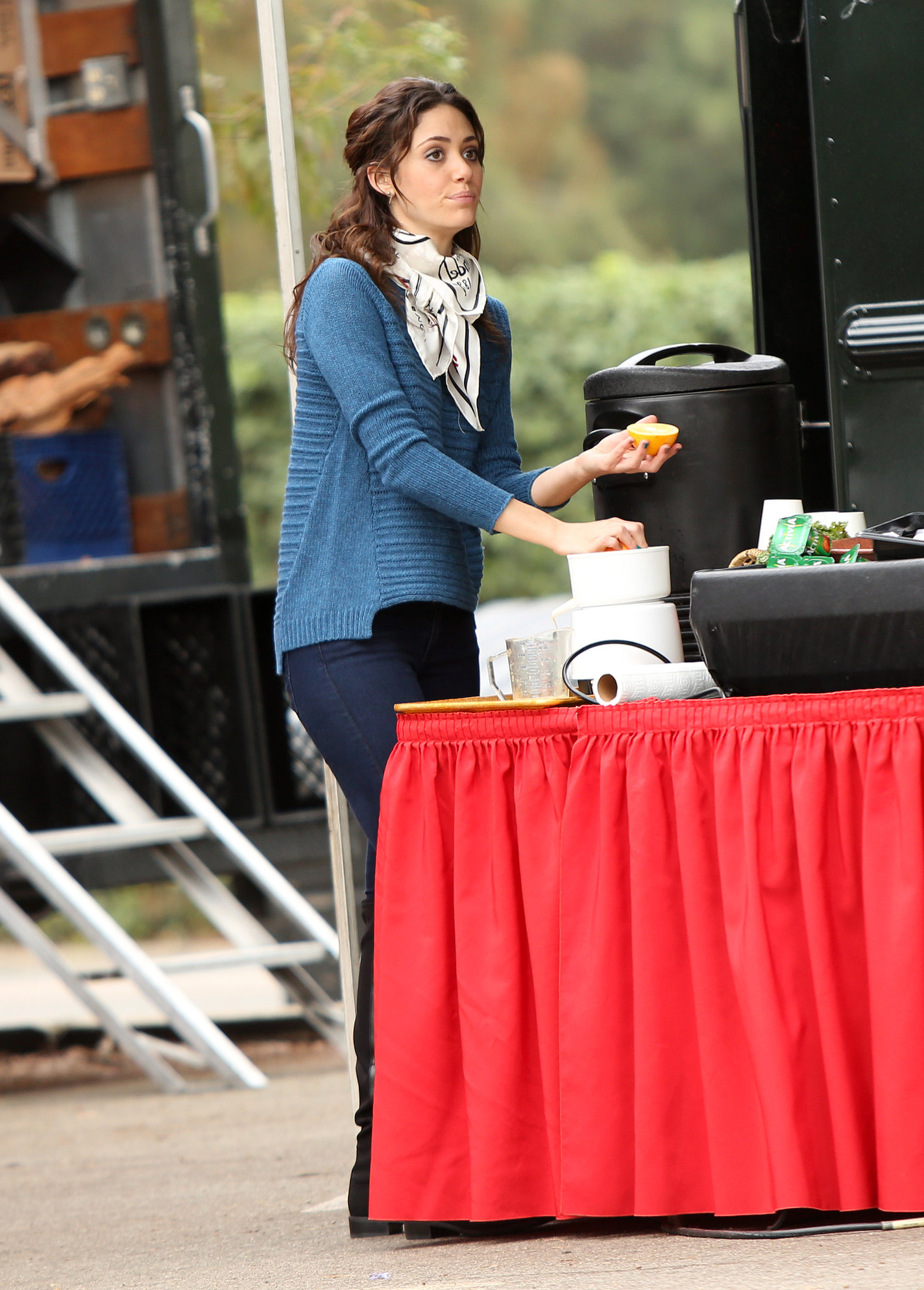 Emmy Rossum on the set of 'You're Not You' in Los Angeles 11/16/12 