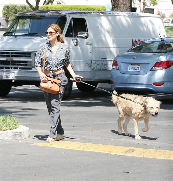 Eva Mendes - Walking her dog in Los Angeles - August 31, 2012