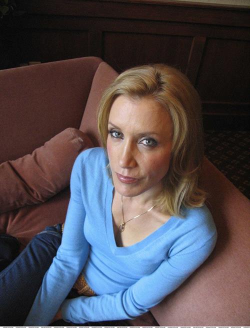 Felicity Huffman Photoshoot in blue shirt