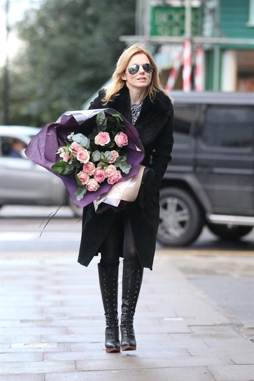 Geri Halliwell shopping for some roses in London on February 14, 2013
