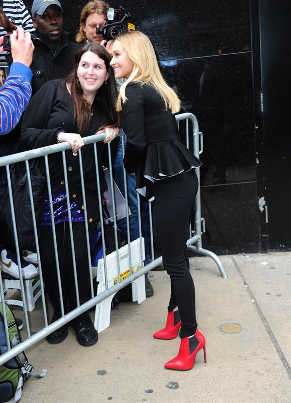 Hayden Panettiere at Good America in New York on October 9, 2013