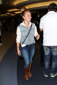 Hayden Panettiere arriving at LAX Airport and signing autographs on May 29, 2013