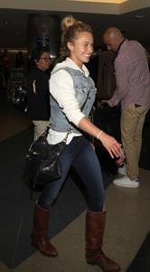 Hayden Panettiere arriving at LAX Airport and signing autographs on May 29, 2013