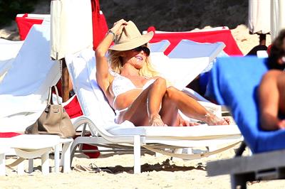 Victoria Silvstedt - white bikini in St. Barts 1/3/13  