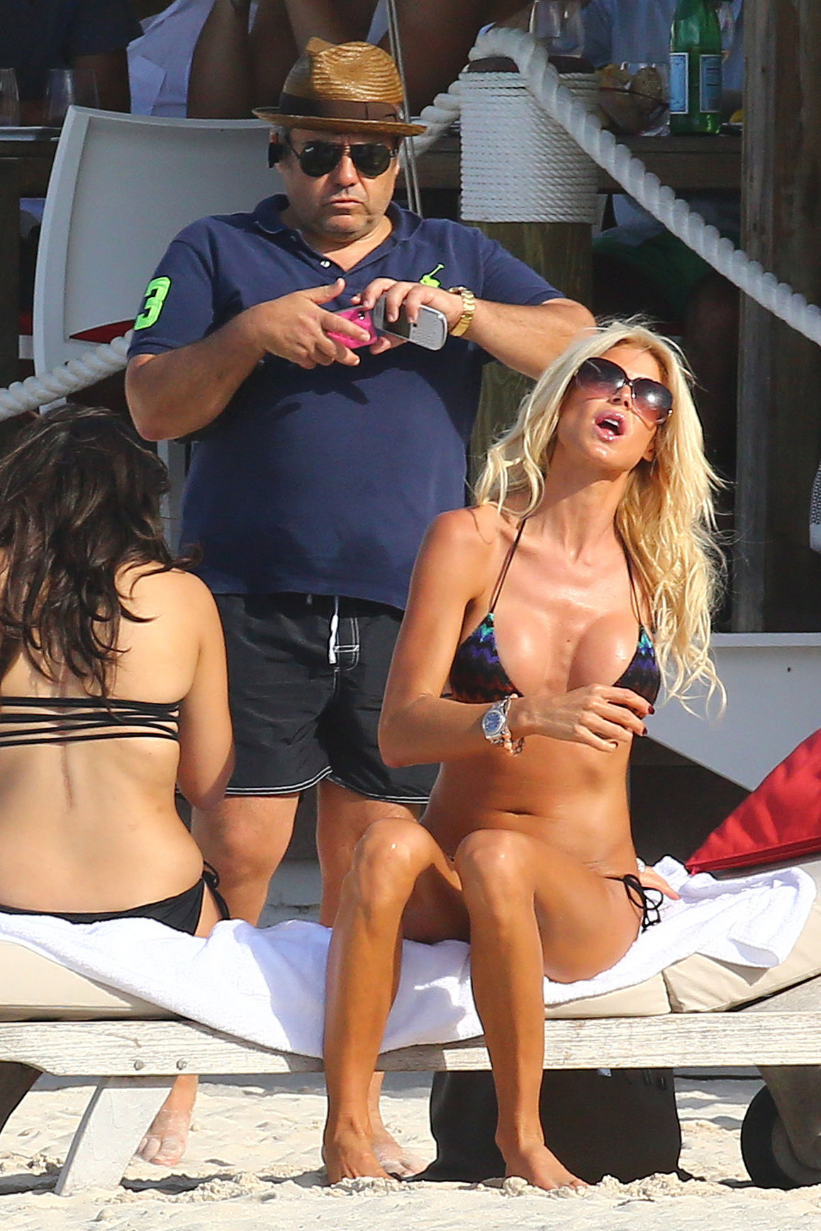 Victoria Silvstedt in a bikini on the beach in St. Barts 1/5/13