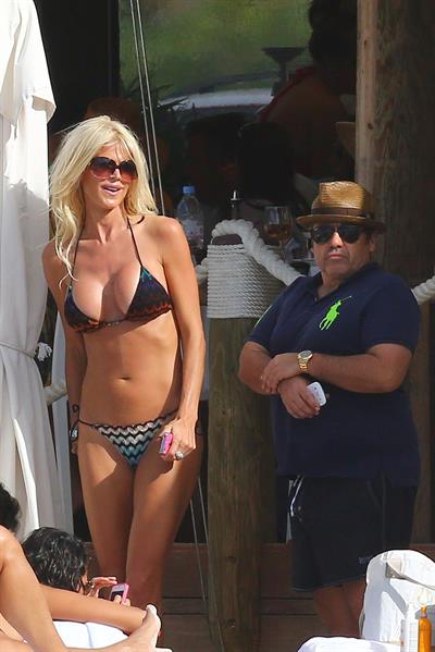 Victoria Silvstedt in a bikini on the beach in St. Barts 1/5/13