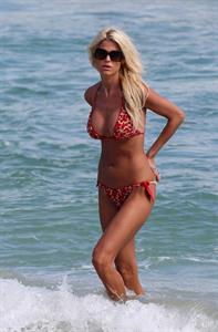 Victoria Silvstedt Spends the day on the beach in bikini in Miami on November 16, 2012