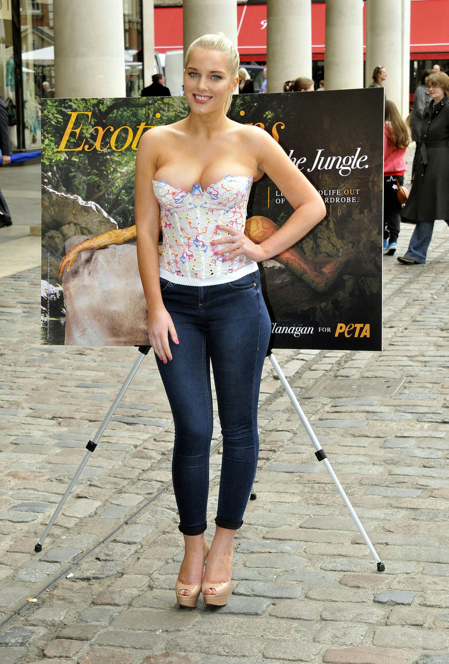 Helen Flanagan - Launches PETA's campaign to raise awareness of the use of eotic animal skins in London (23.05.2013) 